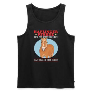 Haflinger Pferd Haffi Pferdebesitzer Geschenk - Männer Premium Bio Tank Top - Schwarz - Vorne - AI Model Male 178 light (178cm)