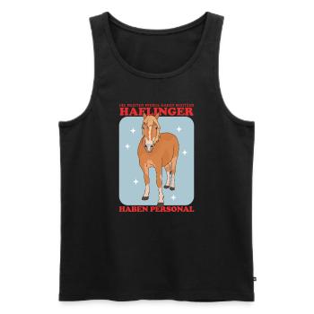 Haflinger Pferde | Haffi Pferdebesitzer Geschenk - Männer Premium Bio Tank Top - Schwarz - Vorne - AI Model Male 178 light (178cm)