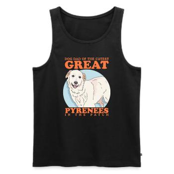 Chien de montagne pyrénéen Papa Chien Chien Propriétaire Cadeau - Débardeur bio Premium Homme - noir - Devant - Michal (187cm)