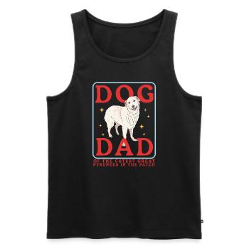 Chien de montagne des Pyrénées Papa Chiens Chien Propriétaire Cadeau - Débardeur bio Premium Homme - noir - Devant - AI Model Male 178 light (178cm)