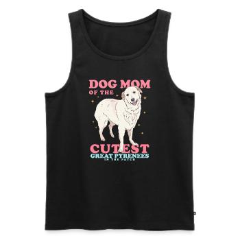 Chien de montagne des Pyrénées Maman Chien Propriétaire Cadeau - Débardeur bio Premium Homme - noir - Devant - AI Model Male 178 light (178cm)