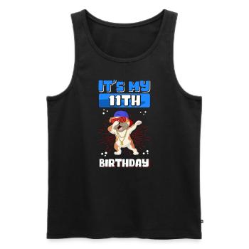 Idée cadeau 11e anniversaire Cadeau de 11 ans - Débardeur bio Premium Homme - noir - Devant - Michal (187cm)