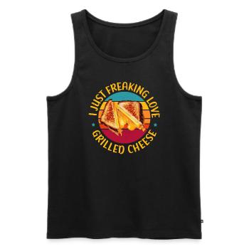 Grillkäse gegrillter Käse | Käseliebhaber Geschenk - Männer Premium Bio Tank Top - Schwarz - Vorne - Michal (187cm)