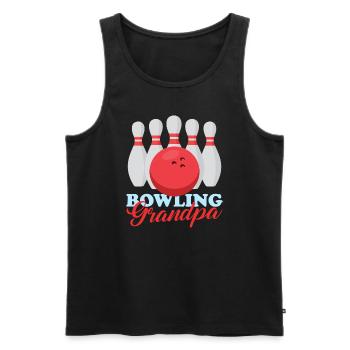 Bowling Grandpa Bowling Player Bowling Gift - Men's Premium Organic Tank Top - black - Front - AI Model Male 178 light (178cm)
