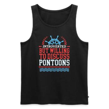 Pontoon Pontoonboot Pontoon Kapitän Geschenk - Männer Premium Bio Tank Top - Schwarz - Vorne - Michal (187cm)