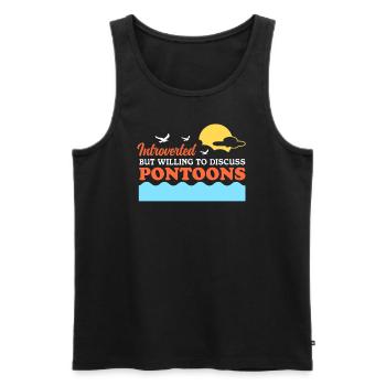 Ponton Pontoon Bateau Capitaine Cadeau - Débardeur bio Premium Homme - noir - Devant - Michal (187cm)