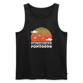 Pontoon Pontoonboot | Pontoon Kapitän Geschenk - Männer Premium Bio Tank Top - Schwarz - Vorne - Michal (187cm)