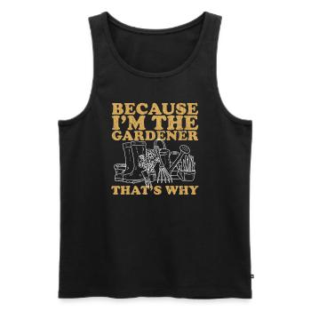 Jardin Accueil Jardinier Jardinier Jardinier Jardinier Jardinage Cadeau - Débardeur bio Premium Homme - noir - Devant - Michal (187cm)