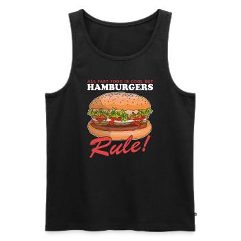 Hamburger Fast Food Burger Fast Food Cadeau - Débardeur bio Premium Homme - noir - Devant - Michal (187cm)