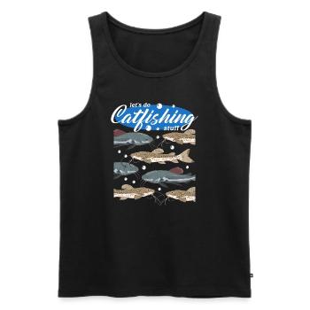 Cadeau de pêche à la pêche au poisson-chat - Débardeur bio Premium Homme - noir - Devant - Michal (187cm)