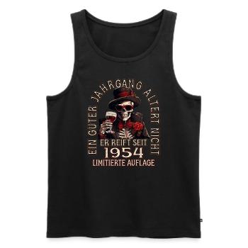 69. Geburtstag 1954 69er Guter Jahrgang - Männer Premium Bio Tank Top - Schwarz - Vorne - AI Model Male 178 light (178cm)