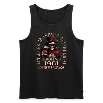 62. Geburtstag 1961 62er Guter Jahrgang - Männer Premium Bio Tank Top - Schwarz - Vorne - Michal (187cm)