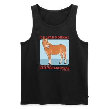 Haflinger Pferde Haffi Pferdebesitzer Geschenk - Männer Premium Bio Tank Top - Schwarz - Vorne - AI Model Male 178 light (178cm)