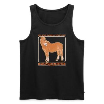 Haflinger Pferde Pferdebesitzer Haffi Geschenk - Männer Premium Bio Tank Top - Schwarz - Vorne - AI Model Male 178 light (178cm)