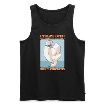 Silk Chicken Silkie Chickens Silk Chickens Gift - Men's Premium Organic Tank Top - black - Front - AI Model Male 178 light (178cm)