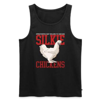 Silk Chicken Silkie Chicken Silk Chickens Gift - Men's Premium Organic Tank Top - black - Front - AI Model Male 178 light (178cm)