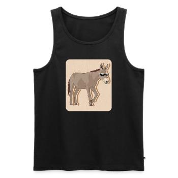 Âne propriétaire âne âne amoureux cadeau d’âne - Débardeur bio Premium Homme - noir - Devant - AI Model Male 178 light (178cm)