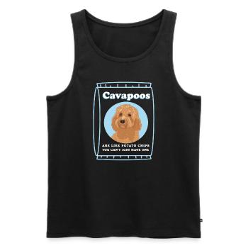 Chien Cavapoo | Cadeau du propriétaire de chien Cavoodle - Débardeur bio Premium Homme - noir - Devant - AI Model Male 178 light (178cm)