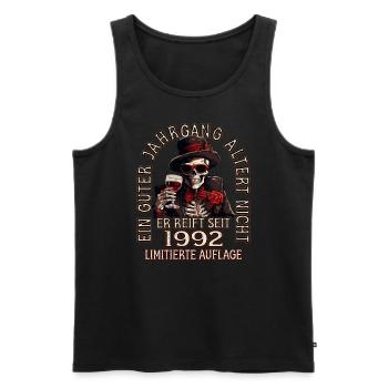 31. Geburtstag 1992 31er Guter Jahrgang - Männer Premium Bio Tank Top - Schwarz - Vorne - AI Model Male 178 light (178cm)