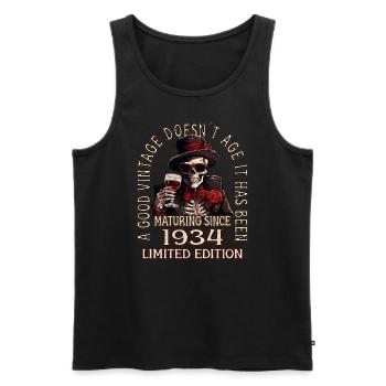 89th Birthday 1934 '89 Good Vintage - Men's Premium Organic Tank Top - black - Front - AI Model Male 178 light (178cm)