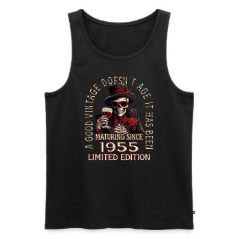68. Geburtstag 1955 68er Guter Jahrgang - Männer Premium Bio Tank Top - Schwarz - Vorne - AI Model Male 178 light (178cm)