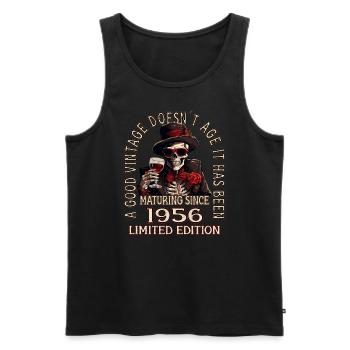 67. Geburtstag 1956 67er Guter Jahrgang - Männer Premium Bio Tank Top - Schwarz - Vorne - AI Model Male 178 light (178cm)