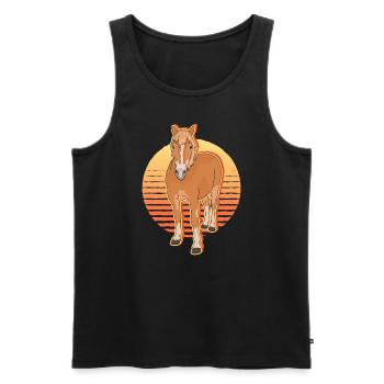 Haflinger Pferde | Haffi Pferdebesitzer Geschenk - Männer Premium Bio Tank Top - Schwarz - Vorne - AI Model Male 178 light (178cm)