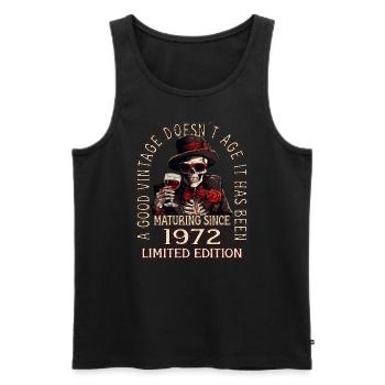 51. Geburtstag 1972 51er Guter Jahrgang - Männer Premium Bio Tank Top - Schwarz - Vorne - Michal (187cm)
