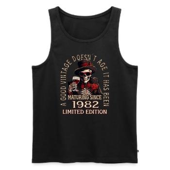 41st Birthday 1982 '41 Good vintage - Men's Premium Organic Tank Top - black - Front - AI Model Male 178 light (178cm)