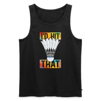 Badminton Badminton Player Gift - Men's Premium Organic Tank Top - black - Front - Michal (187cm)