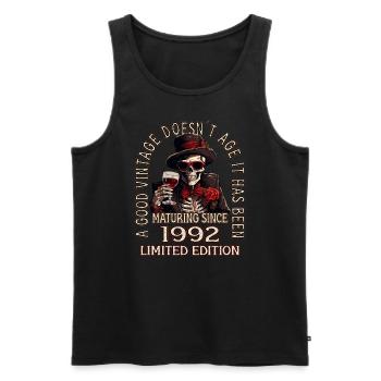 31. Geburtstag 1992 31er Guter Jahrgang - Männer Premium Bio Tank Top - Schwarz - Vorne - AI Model Male 178 light (178cm)