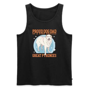 Chien de montagne pyrénéen Papa Chien Chien Propriétaire Cadeau - Débardeur bio Premium Homme - noir - Devant - Michal (187cm)