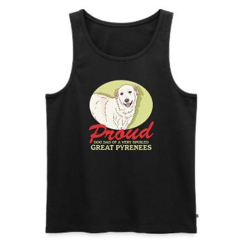 Chien de montagne des Pyrénées Papa Chiens Chien Propriétaire Cadeau - Débardeur bio Premium Homme - noir - Devant - Michal (187cm)