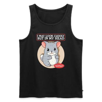 Chinchilla propriétaire mignons chinchillas cadeau - Débardeur bio Premium Homme - noir - Devant - AI Model Male 178 light (178cm)