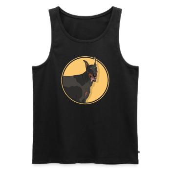Doberman Dogs Dog Owner Gift - Men's Premium Organic Tank Top - black - Front - AI Model Male 178 light (178cm)