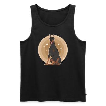 Doberman Dog Dog Owner Gift - Men's Premium Organic Tank Top - black - Front - AI Model Male 178 light (178cm)