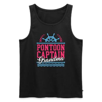 Ponton Capitaine Grand-mère Ponton Ponton Bateau Cadeau - Débardeur bio Premium Homme - noir - Devant - Michal (187cm)