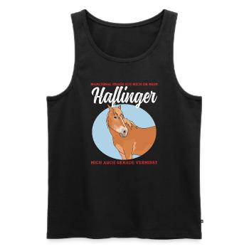 Haflinger Pferde | Haffi Pferdebesitzer Geschenk - Männer Premium Bio Tank Top - Schwarz - Vorne - AI Model Male 178 light (178cm)