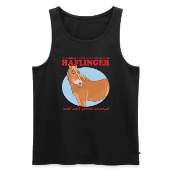 Haflinger Pferd Haffi Pferdebesitzer Geschenk - Männer Premium Bio Tank Top - Schwarz - Vorne - Michal (187cm)