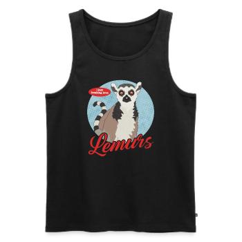 Lemur ring-tailed lemur | Ringed Tail Lemurs Gift - Men's Premium Organic Tank Top - black - Front - Michal (187cm)