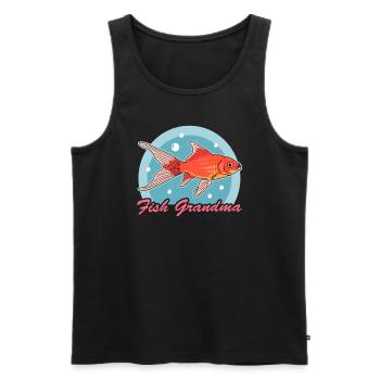 Aquariophiles d’aquarium | Cadeau de grand-mère aquatique - Débardeur bio Premium Homme - noir - Devant - Michal (187cm)