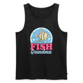 Aquarium Aquaristique Aquariophile Grand-mère Cadeau - Débardeur bio Premium Homme - noir - Devant - Michal (187cm)