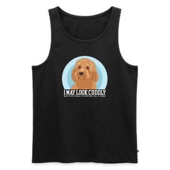 Cavapoo Dogs Cavoodle Dog Owner Gift - Men's Premium Organic Tank Top - black - Front - AI Model Male 178 light (178cm)