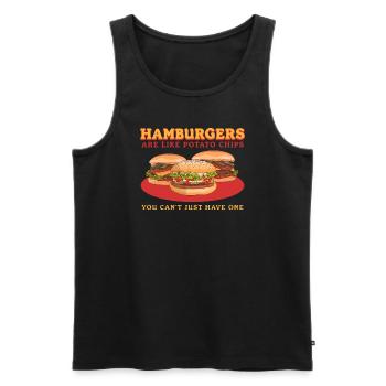 Hamburg Fast Food | Burger Fast Food Gift - Men's Premium Organic Tank Top - black - Front - Michal (187cm)