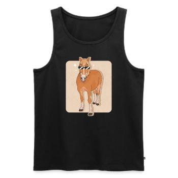 Haflinger Pferd Haffi Pferdebesitzer Geschenk - Männer Premium Bio Tank Top - Schwarz - Vorne - AI Model Male 178 light (178cm)