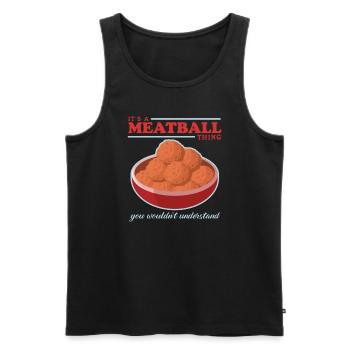 Boulettes de viande Boulettes de viande Boulettes de viande Cadeaux - Débardeur bio Premium Homme - noir - Devant - AI Model Male 178 light (178cm)
