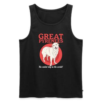 Chien de montagne des Pyrénées Chien Chien Cadeau Propriétaire - Débardeur bio Premium Homme - noir - Devant - AI Model Male 178 light (178cm)