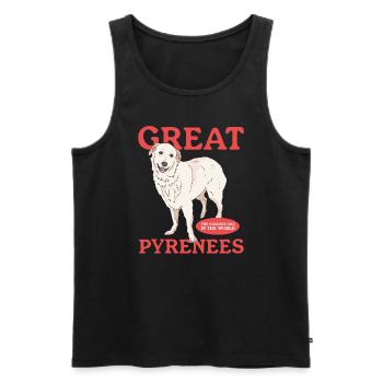 Chien de montagne des Pyrénées Chien de Montagne Chien Cadeau Propriétaire - Débardeur bio Premium Homme - noir - Devant - AI Model Male 178 light (178cm)