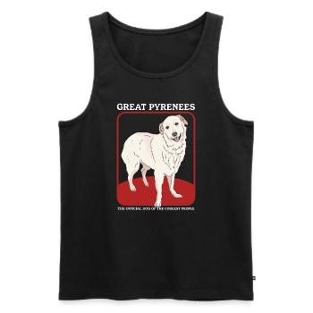 Chien de montagne des Pyrénées | Cadeau du propriétaire de chien - Débardeur bio Premium Homme - noir - Devant - AI Model Male 178 light (178cm)