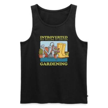 Jardin, jardinier amateur, jardinage, jardinier, cadeau - Débardeur bio Premium Homme - noir - Devant - Michal (187cm)